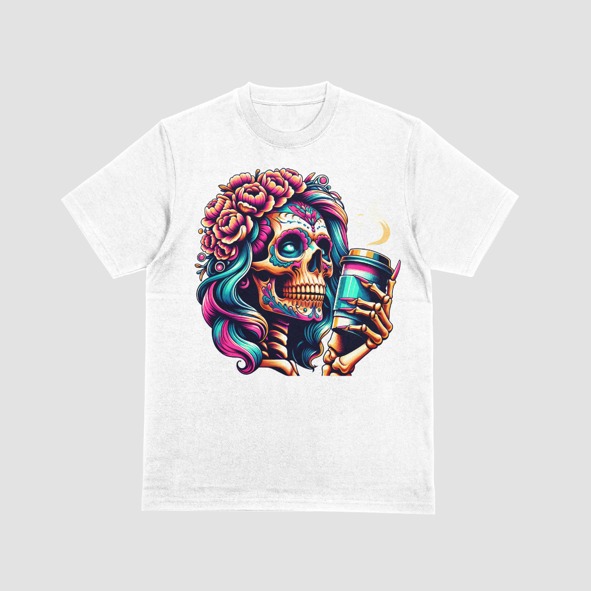 Rainbow Coffee Skull